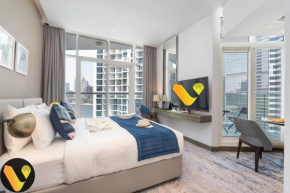 Vogue DAMAC Maison Prive Balcony & Pool with Canal View Prime Business Bay Location, Steps from Downtown & Burj Khalifa